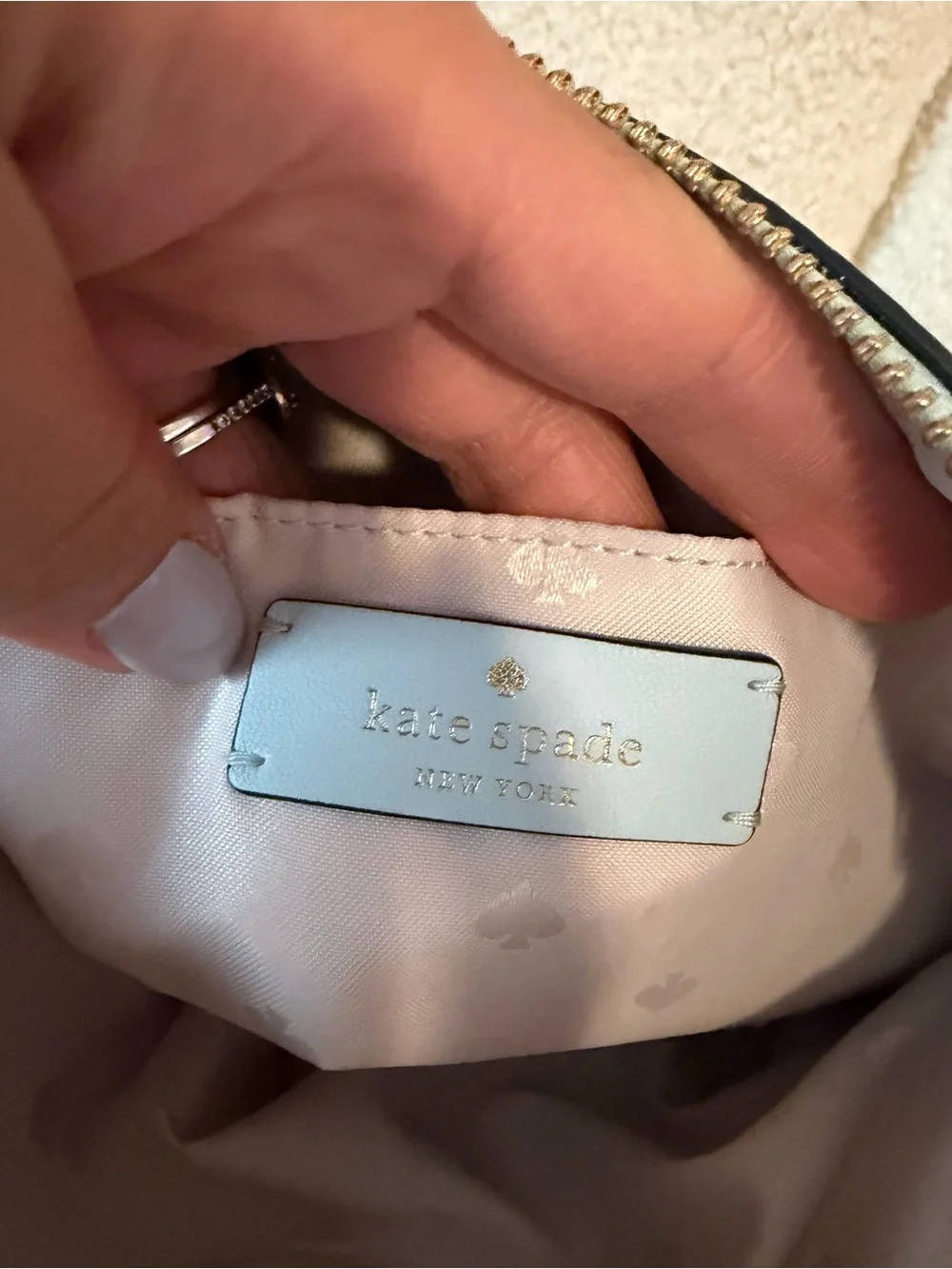 kate spade Light Blue Pebbled Leather Crossbody (stain back purse )